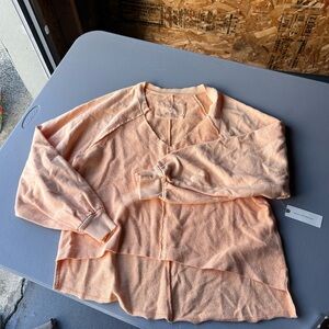 Pilcro Peach V-Neck Women's Jersey Top